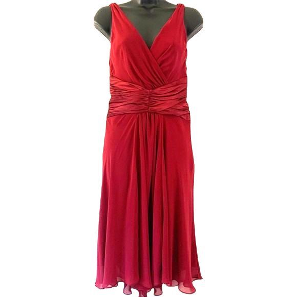 LONDON TIMES Sheer Sleeveless Dress Cranberry Size 4 - Picture 4 of 13